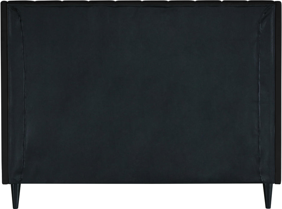 Eva Black Velvet King Bed - All Brands Furniture (NJ)