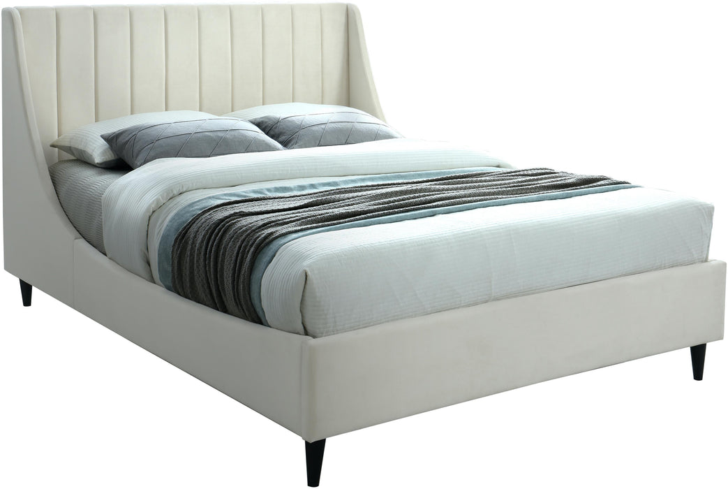 Eva Cream Velvet King Bed - All Brands Furniture (NJ)