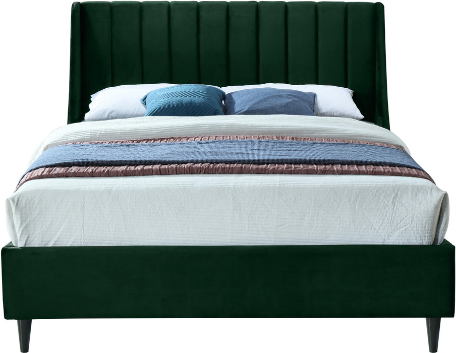 Eva Green Velvet King Bed - All Brands Furniture (NJ)