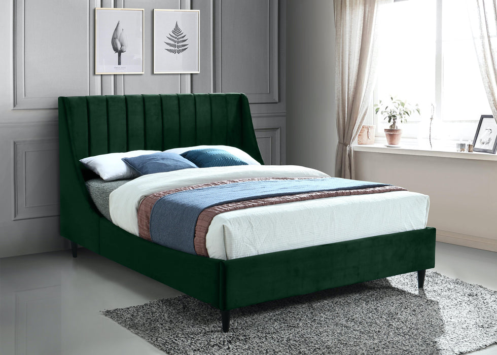 Eva Green Velvet Queen Bed - All Brands Furniture (NJ)