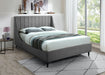 Eva Grey Velvet Queen Bed - All Brands Furniture (NJ)