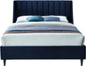 Eva Navy Velvet King Bed - All Brands Furniture (NJ)