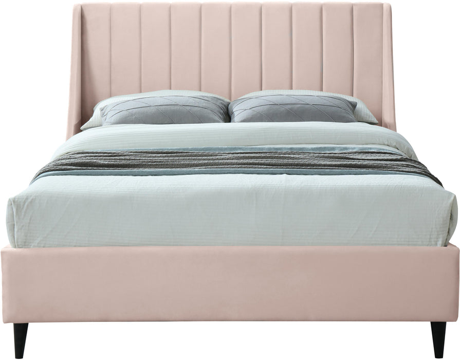 Eva Pink Velvet King Bed - All Brands Furniture (NJ)