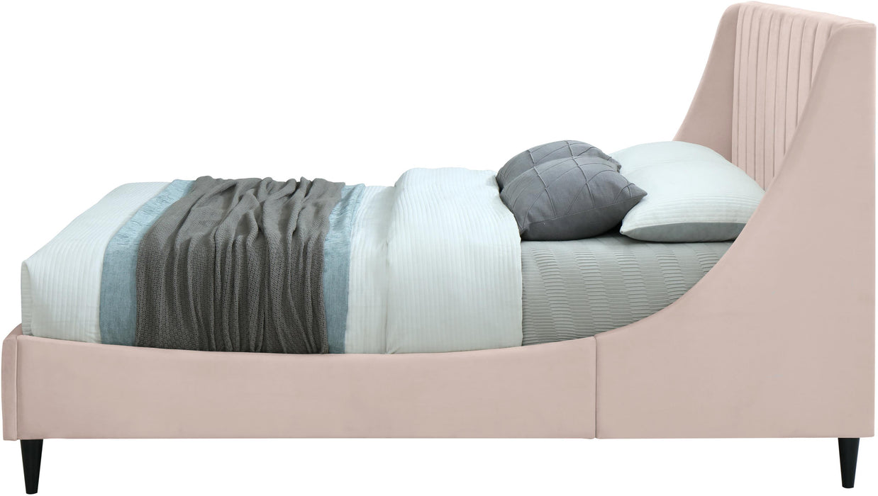 Eva Pink Velvet Full Bed - All Brands Furniture (NJ)