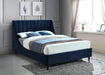Eva Navy Velvet Queen Bed - All Brands Furniture (NJ)