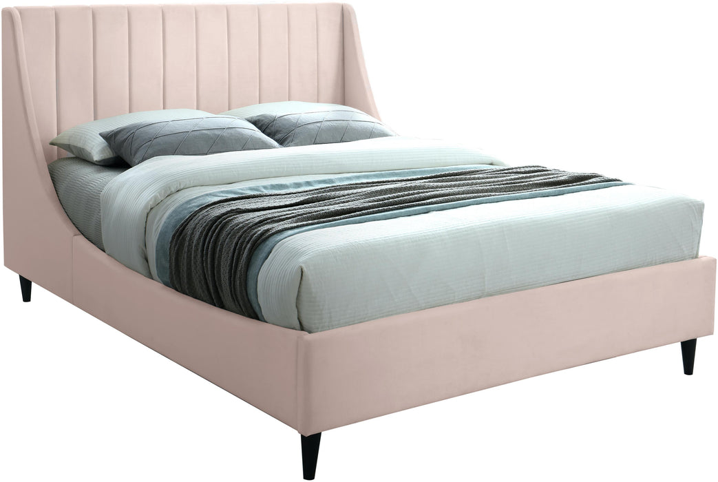 Eva Pink Velvet King Bed - All Brands Furniture (NJ)