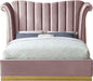 Flora Pink Velvet King Bed (3 Boxes) - All Brands Furniture (NJ)