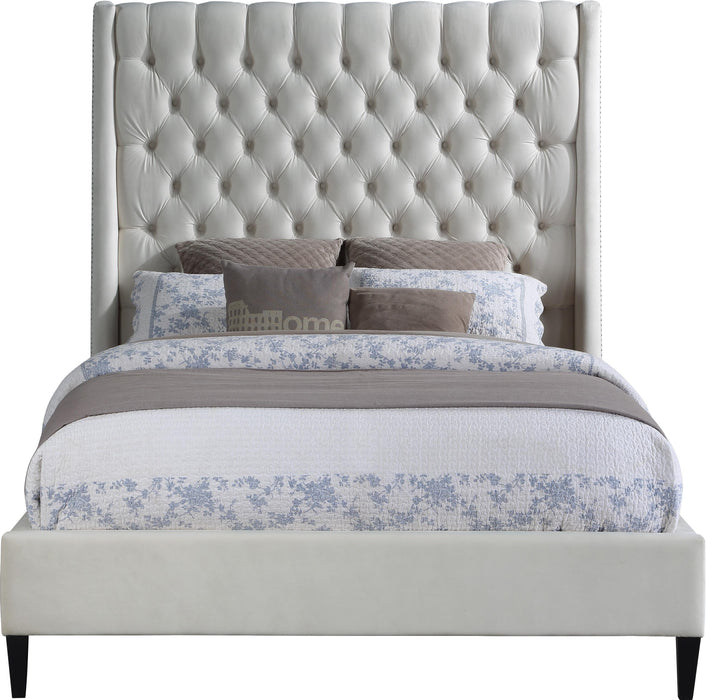 Fritz Cream Velvet Queen Bed - All Brands Furniture (NJ)