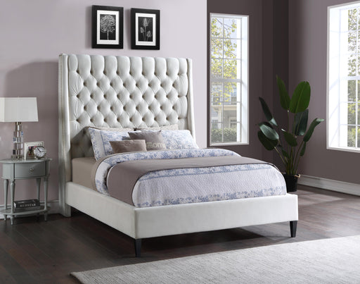 Fritz Cream Velvet King Bed - All Brands Furniture (NJ)