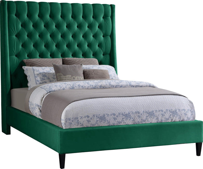 Fritz Green Velvet Queen Bed - All Brands Furniture (NJ)