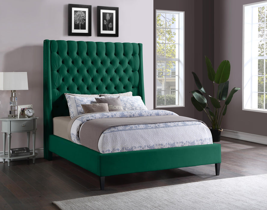 Fritz Green Velvet Queen Bed - All Brands Furniture (NJ)