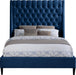 Fritz Navy Velvet King Bed - All Brands Furniture (NJ)