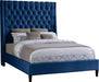 Fritz Navy Velvet King Bed - All Brands Furniture (NJ)