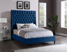 Fritz Navy Velvet King Bed - All Brands Furniture (NJ)