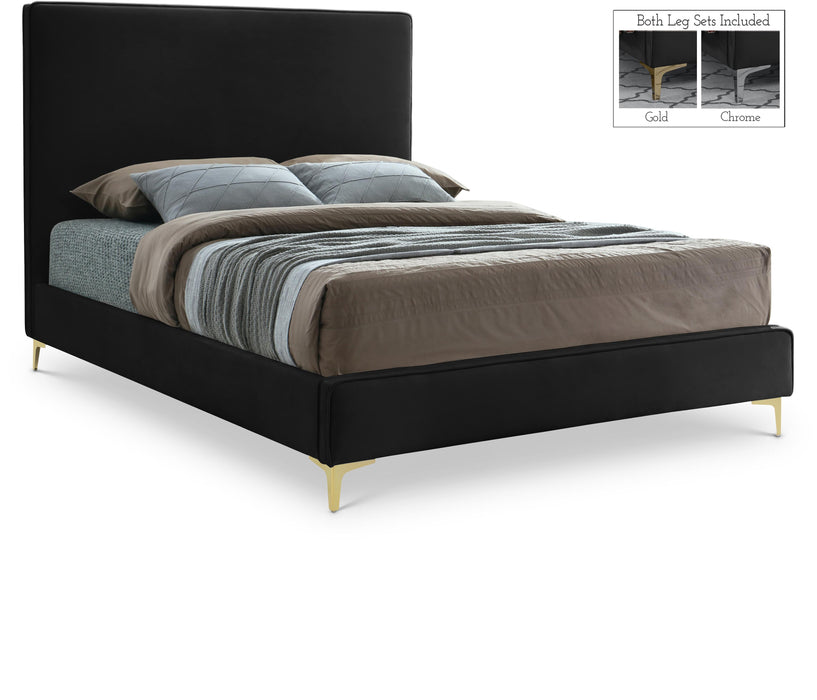 Geri Black Velvet King Bed - All Brands Furniture (NJ)
