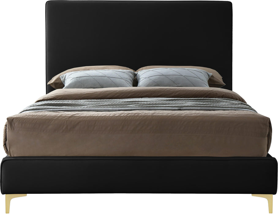 Geri Black Velvet King Bed - All Brands Furniture (NJ)