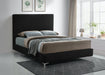Geri Black Velvet Queen Bed - All Brands Furniture (NJ)