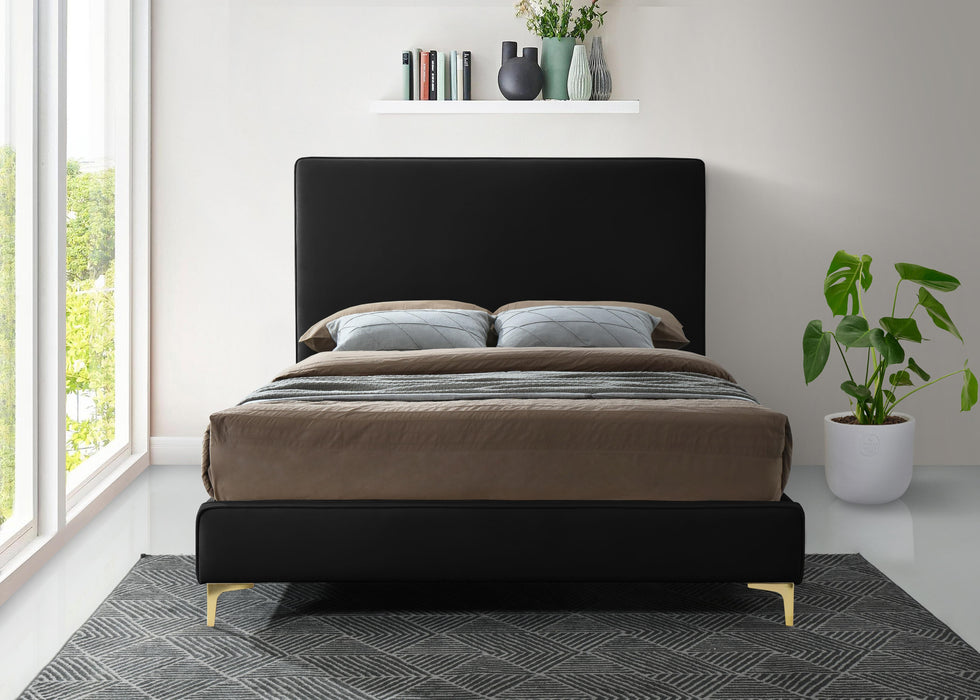 Geri Black Velvet King Bed - All Brands Furniture (NJ)
