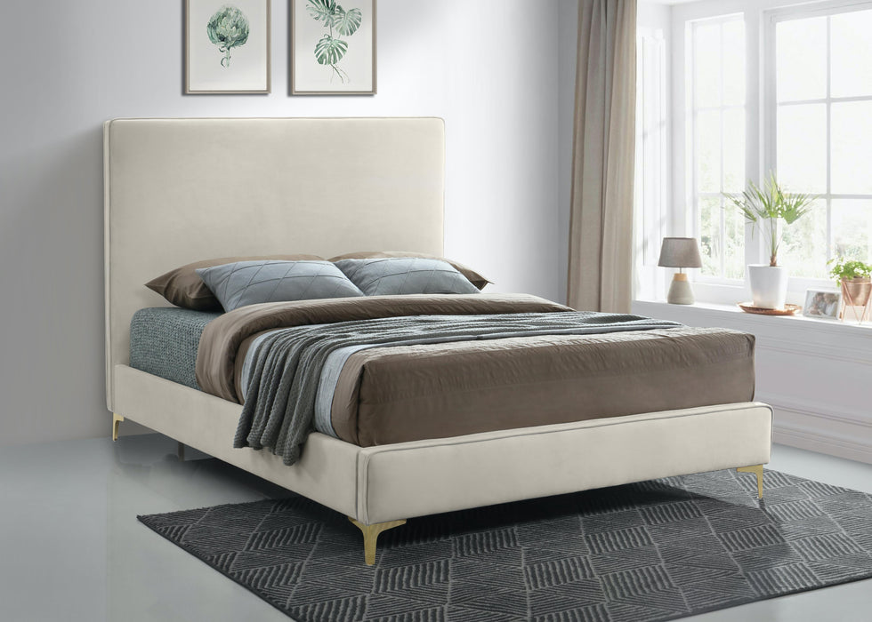 Geri Cream Velvet King Bed - All Brands Furniture (NJ)
