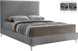 Geri Grey Velvet Queen Bed - All Brands Furniture (NJ)