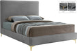 Geri Grey Velvet King Bed - All Brands Furniture (NJ)