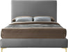 Geri Grey Velvet King Bed - All Brands Furniture (NJ)