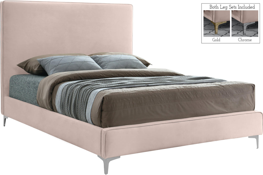 Geri Pink Velvet King Bed - All Brands Furniture (NJ)