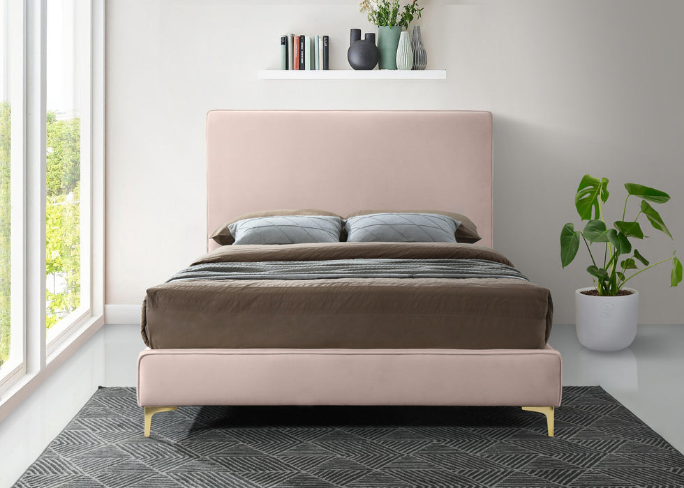 Geri Pink Velvet King Bed - All Brands Furniture (NJ)