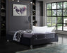 Ghost Black Velvet King Bed - All Brands Furniture (NJ)