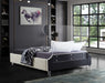 Ghost Cream Velvet Queen Bed - All Brands Furniture (NJ)
