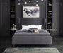 Ghost Grey Velvet Queen Bed - All Brands Furniture (NJ)
