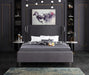 Ghost Grey Velvet King Bed - All Brands Furniture (NJ)