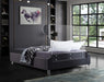 Ghost Grey Velvet King Bed - All Brands Furniture (NJ)
