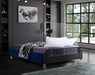 Ghost Navy Velvet Queen Bed - All Brands Furniture (NJ)