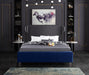 Ghost Navy Velvet Queen Bed - All Brands Furniture (NJ)