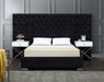 Grande Black Velvet Queen Bed (3 Boxes) - All Brands Furniture (NJ)