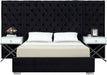 Grande Black Velvet Queen Bed (3 Boxes) - All Brands Furniture (NJ)