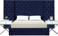 Grande Navy Velvet Queen Bed (3 Boxes) - All Brands Furniture (NJ)