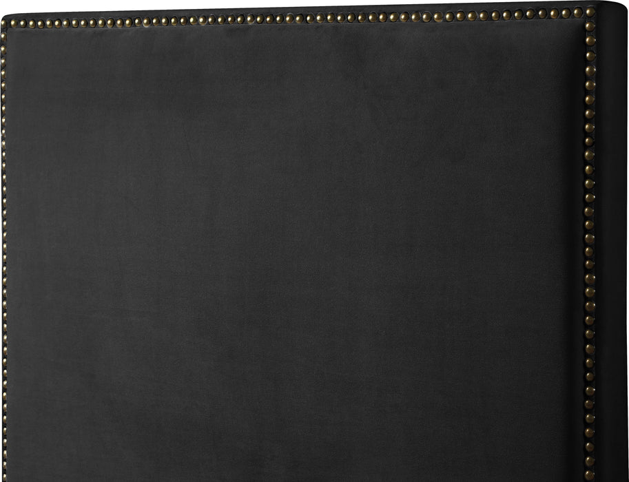 Harlie Black Velvet King Bed - All Brands Furniture (NJ)