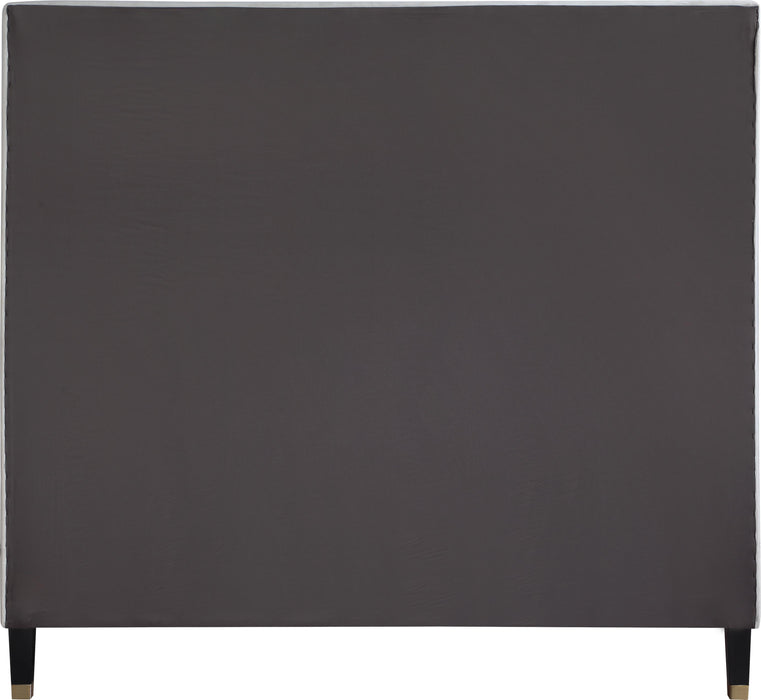 Harlie Cream Velvet Queen Bed - All Brands Furniture (NJ)