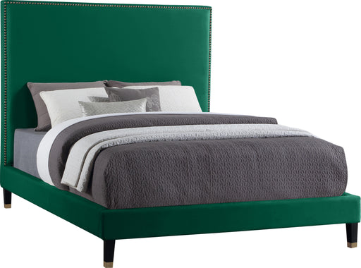 Harlie Green Velvet Queen Bed - All Brands Furniture (NJ)