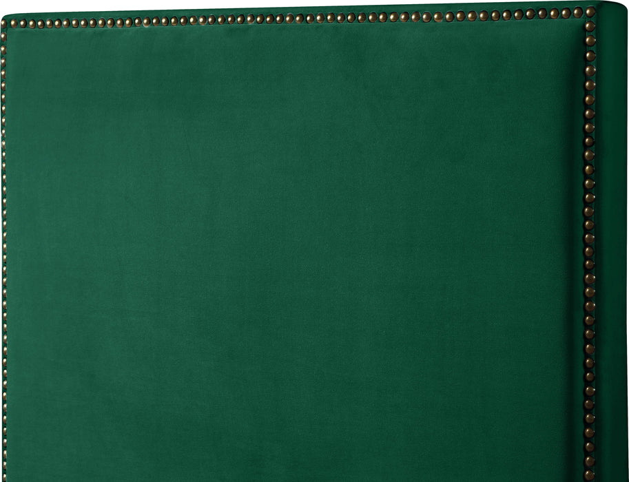 Harlie Green Velvet Queen Bed - All Brands Furniture (NJ)