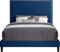 Harlie Navy Velvet Queen Bed - All Brands Furniture (NJ)