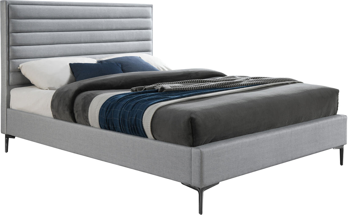 Hunter Grey Linen Queen Bed - All Brands Furniture (NJ)