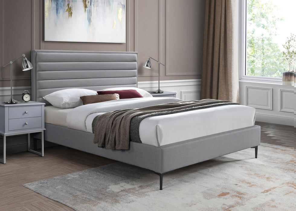 Hunter Grey Linen Queen Bed - All Brands Furniture (NJ)