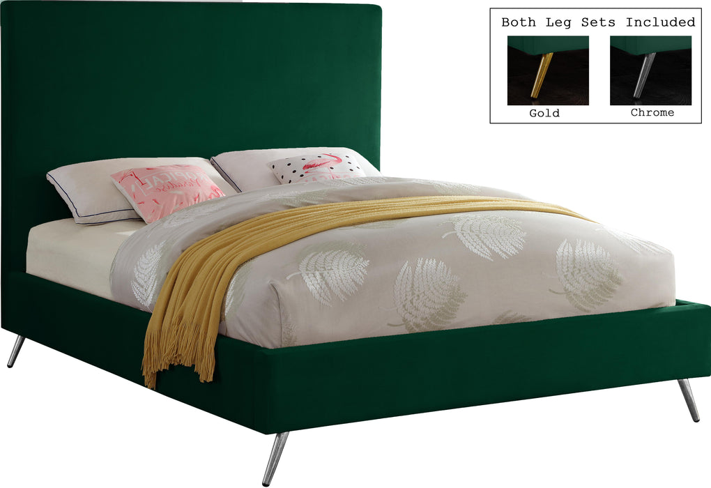 Jasmine Green Velvet Full Bed - All Brands Furniture (NJ)