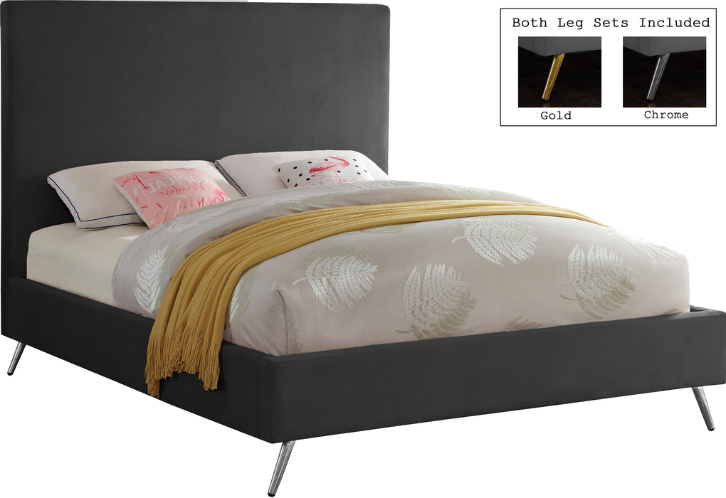 Jasmine Grey Velvet Full Bed - All Brands Furniture (NJ)