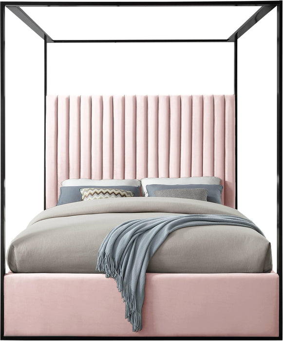 Jax Pink Velvet Queen Bed - All Brands Furniture (NJ)