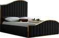 Jolie Black Velvet Queen Bed (3 Boxes) - All Brands Furniture (NJ)