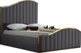 Jolie Grey Velvet Queen Bed (3 Boxes) - All Brands Furniture (NJ)